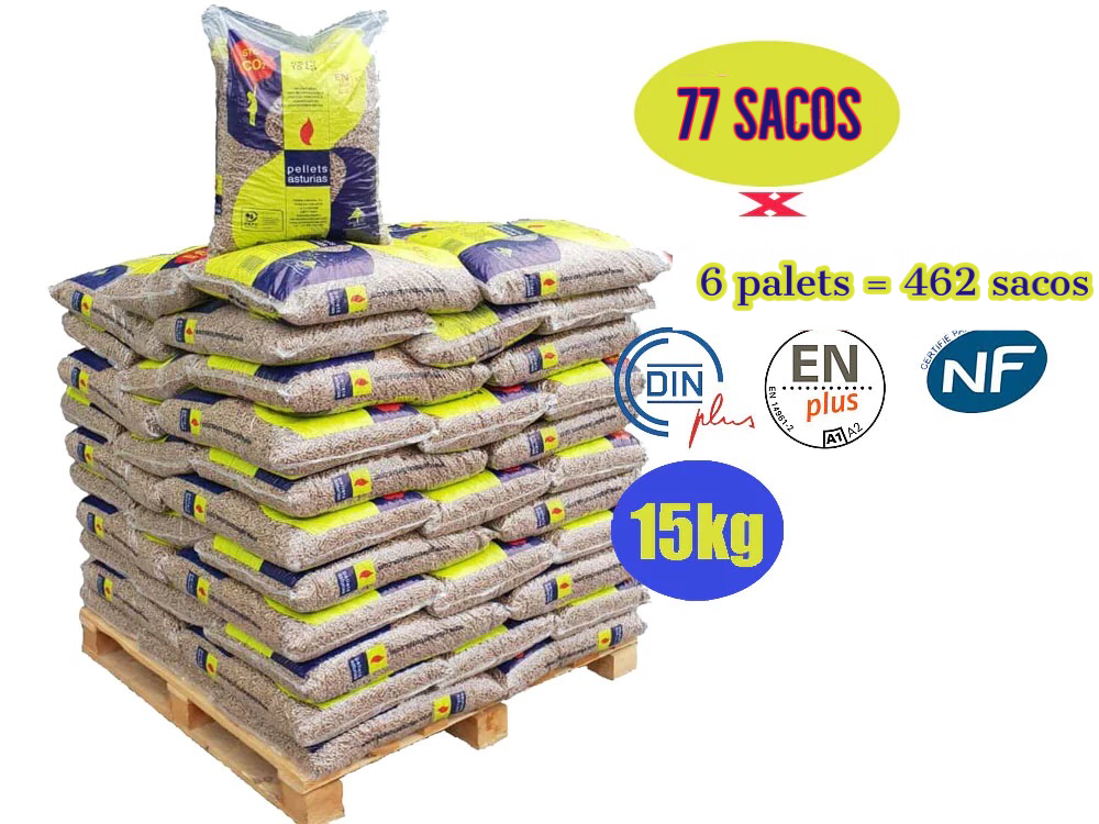 Pellets asturias – 6 Palets de 462 Sacos de 15kg